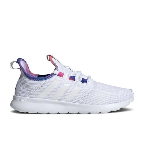 Adidas women’s CLOUDFOAM PURE 2.0 WHITE ACID RED size 9.5 - Picture 1 of 11